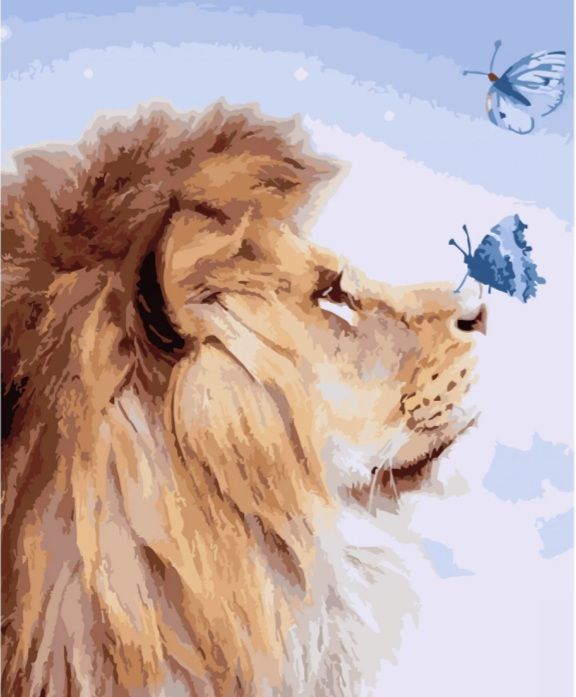 Картина за номерами Лев та метелики