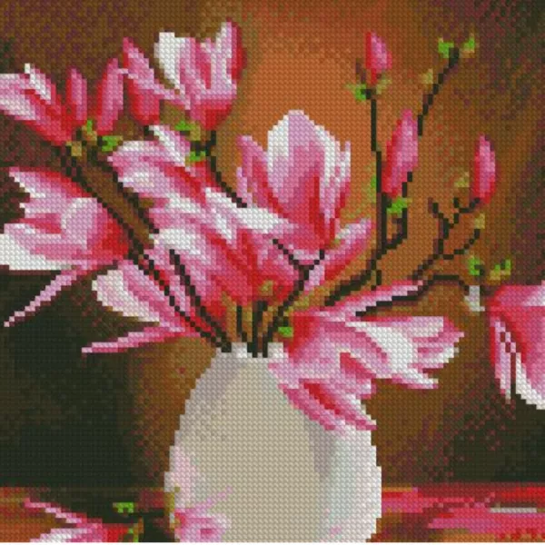 Алмазна мозаїка Магнолія у вазі