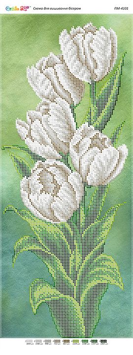 Панно для вишивки Білі  тюльпани