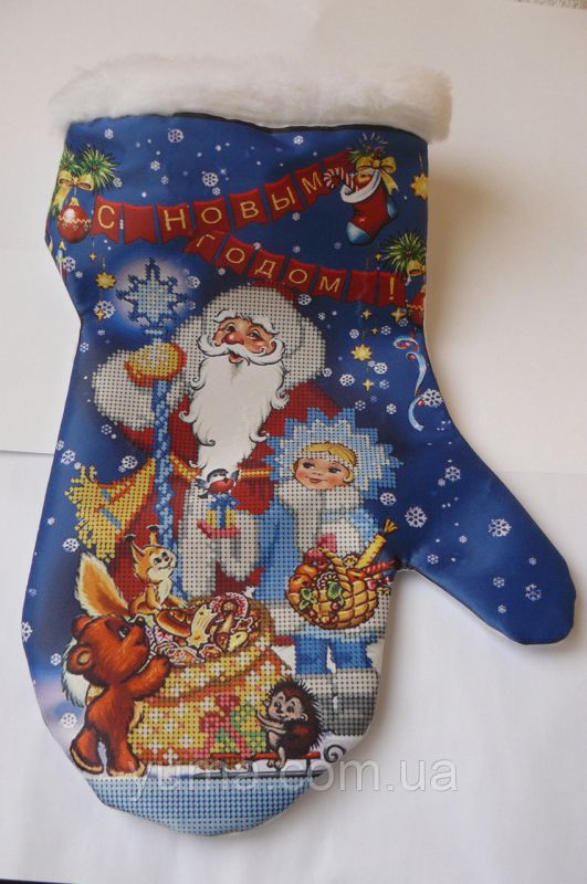 Пошита новорічна рукавичка для вишивки №2