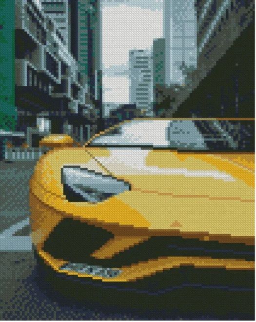 Алмазна мозаїка Жовтий Lamborghini