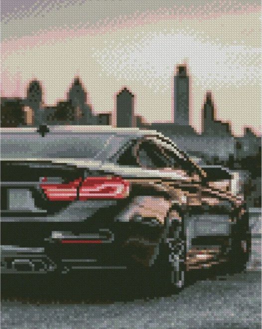 Алмазна мозаїка Авто на фоні міста