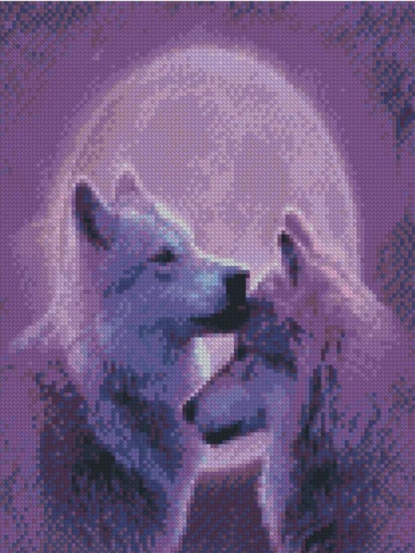 Алмазна мозаїка Вовки у місячному світлі