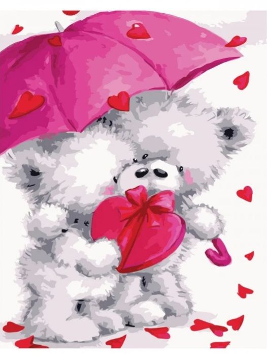 Набір для розпису по номерах Закохані ведмедики