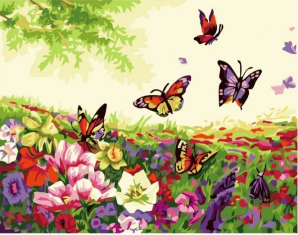 Набір для розпису по номерах Метелики у полі