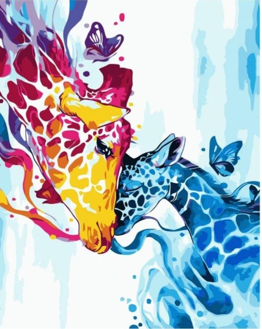 Набір для розпису по номерах Кольорові жирафи