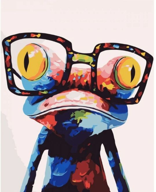 Набір для розпису по номерах Жабеня в очкулярах