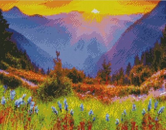 Алмазна картина  Світанок в горах