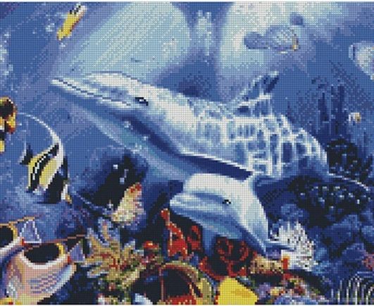 Алмазна картина  Два дельфіна
