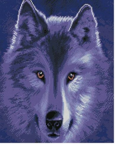 Алмазна картина Вовчиця в місячному сяйві