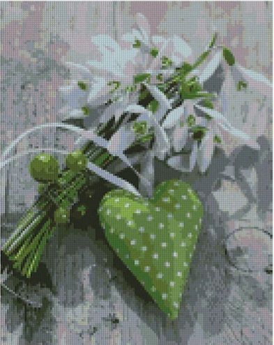 Алмазна картина Зелене серце