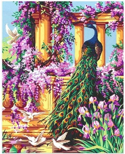 Алмазна картина Павич в саду