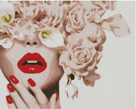 Алмазна картина  Леді з квітами