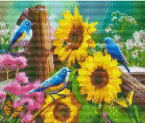 Алмазна мозаїка  Птахи та соняшники