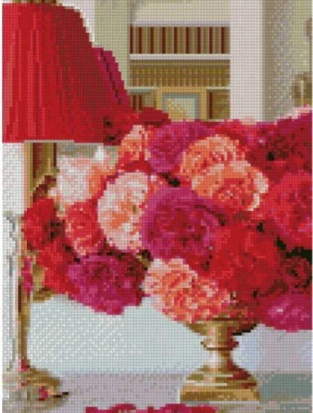 Алмазна мозаїка Квіти біля торшеру