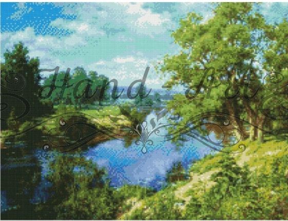 Алмазна мозаїка Зелені кольори краєвиду