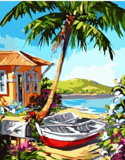 Картина за номерами Човники на острові