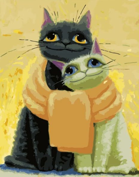 Картина за номерами Котики замотані шарфом