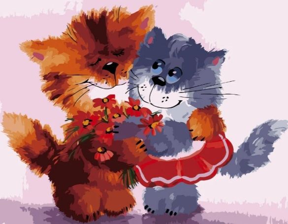 Картина за номерами  Дружні котики