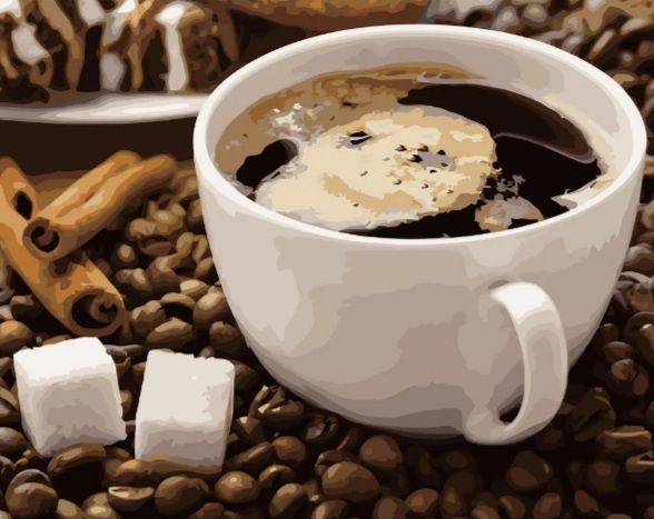 Картина за номерами  Кава з корицею