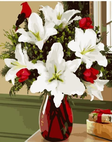 Картина за номерами Букет білих Гіпеаструм