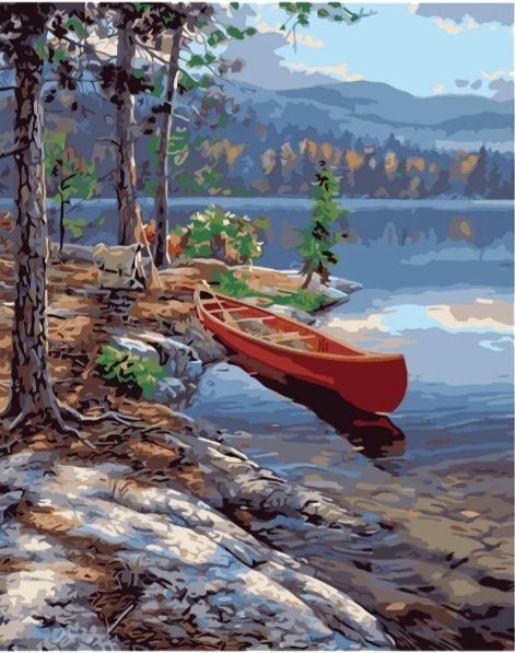 Картина за номерами Мальовничий сосновий берег