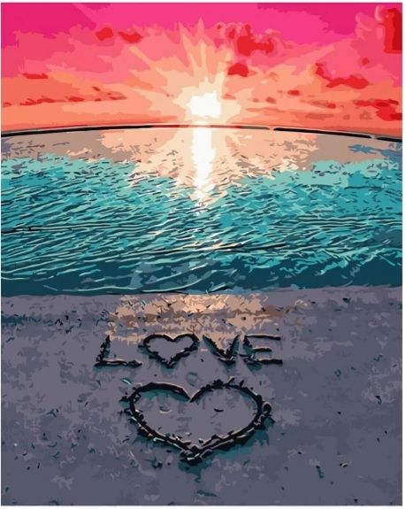 Картина за номерами Love на піску
