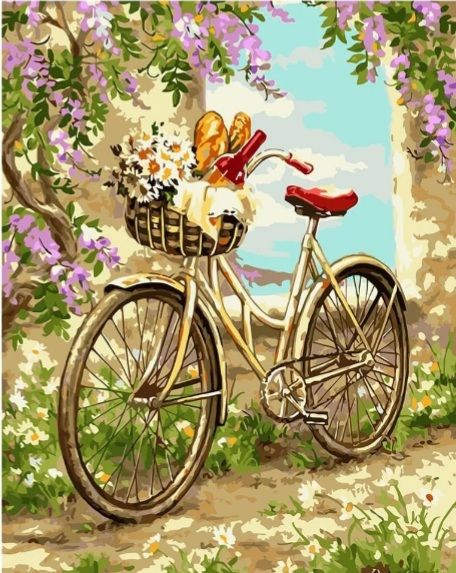 Картина за номерами Велосипед в саду