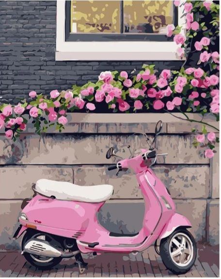 Картина за номерами Рожевий скутер