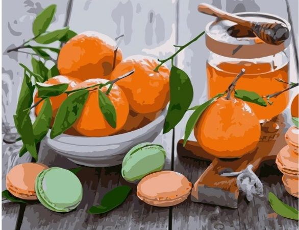Картина за номерами Апельсини з макарунами