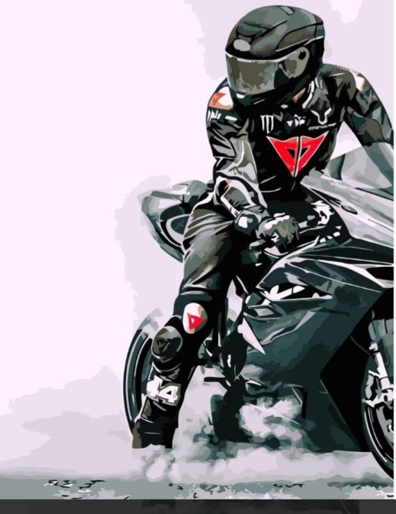 Картина за номерами Мотоцикліст