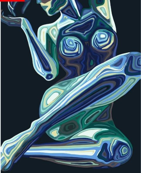 Картина за номерами Дівчина в абстракції