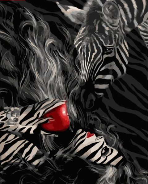 Картина за номерами Дівчина та зебра