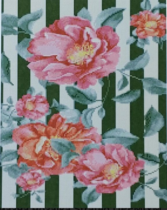 Алмазна картина Квіти у полосах