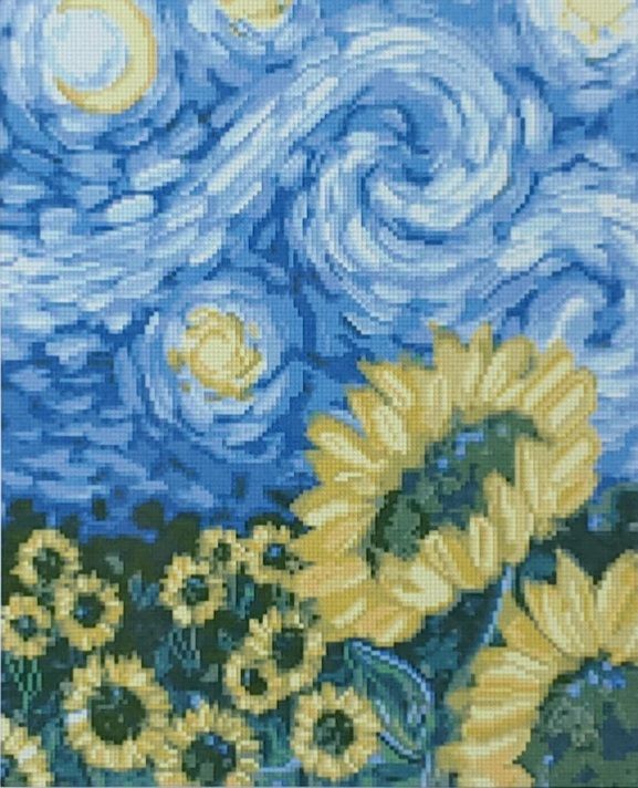 Алмазна картина Соняшники в стилі Ван Гога