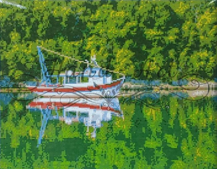 Алмазна картина Човен у відображені