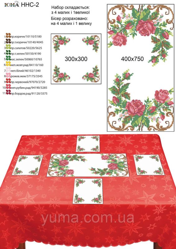 Набір настільних серветок для вишивки №2