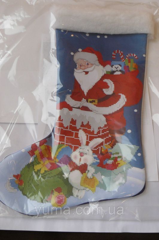 Пошитий новорічний чобіток для вишивки №10