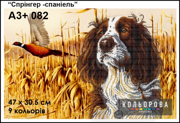 Схема для вишивки Спрінгер-спанієль