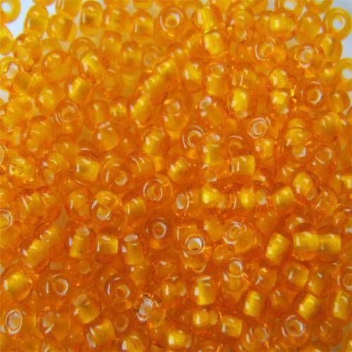 Бісер Чеський № 85066 Прозорий помаранчевий з білою серединкою