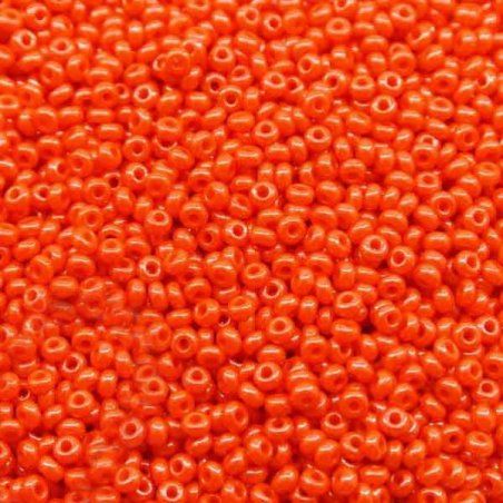 Бісер Чеський №98140 Непрозорий помаранчевий з глянцевим блиском