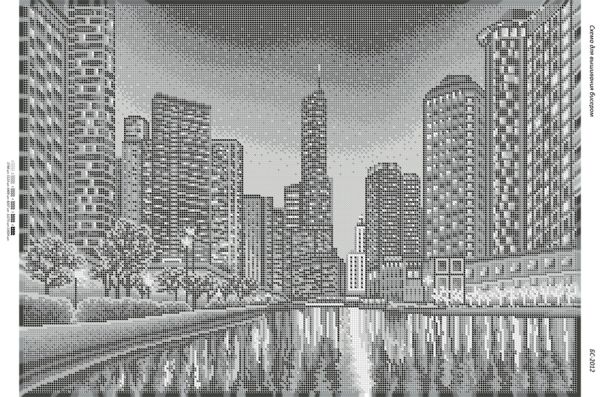 Схема для вишивкиНічне місто (срібло)