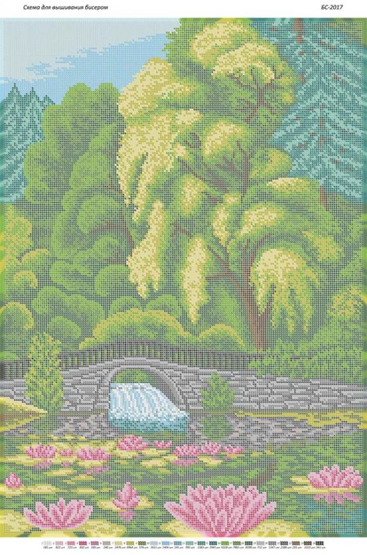 Схема для вишивки Місточок у лісі