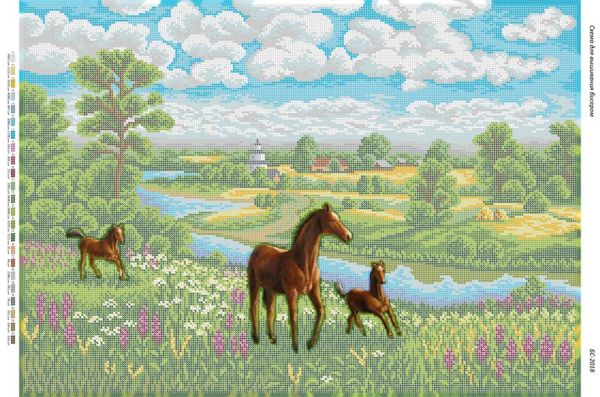 Схема для вишивки Коники