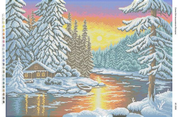 Схема для вишивки Зимовий пейзаж