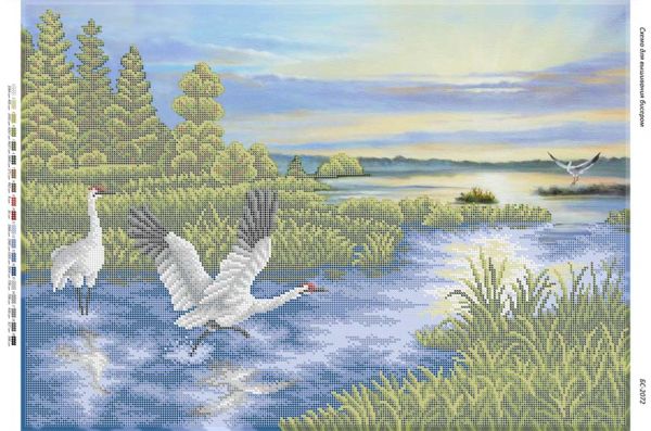 Схема для вишивки Журавлі (част. виш.)