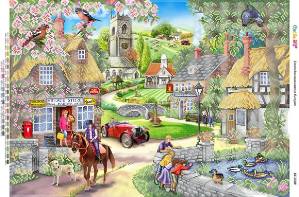 Схема для вишивки Весняний містечко