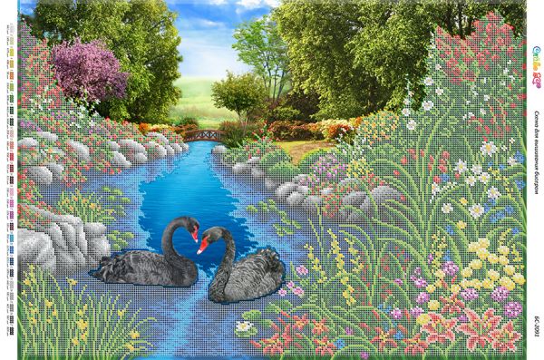 Схема для вишивки Чорні Лебеді