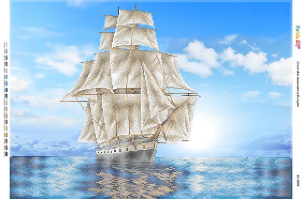 Схема для вишивки Корабель в морі (част. виш.)