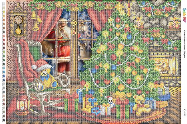 Схема для вишивки Новорічна ніч (част. виш.)